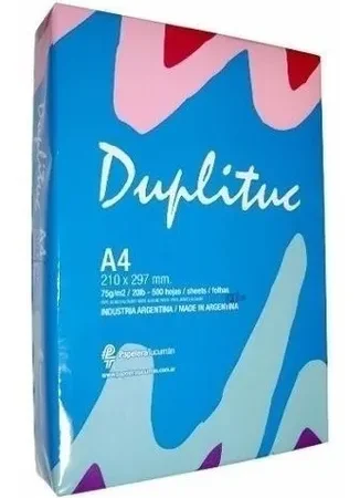Resma A4 De 70 Gramos Duplituc X 500 Hojas