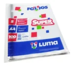 Folios Luma Polietileno Borde Gris A4 X100