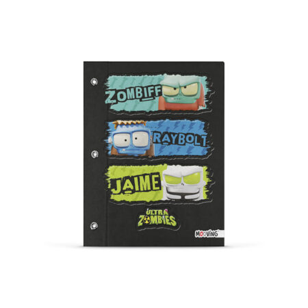 Carpeta Mooving Escolar C/ Cordon Dos Tapas Nº 3 Ultra Zombies
