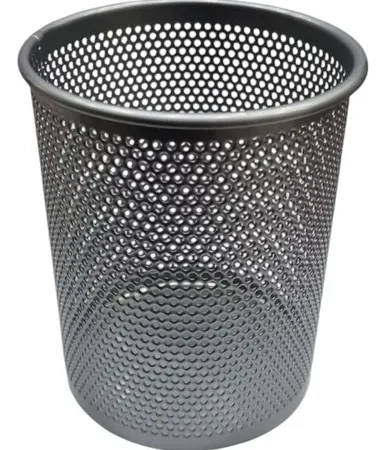 Lapicero Malla Metalica Porta Lapiz Redondo Plata