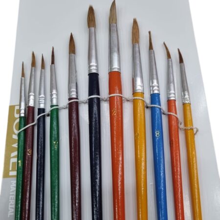 Pincel Redondo Cabo Madera x12 Unidades