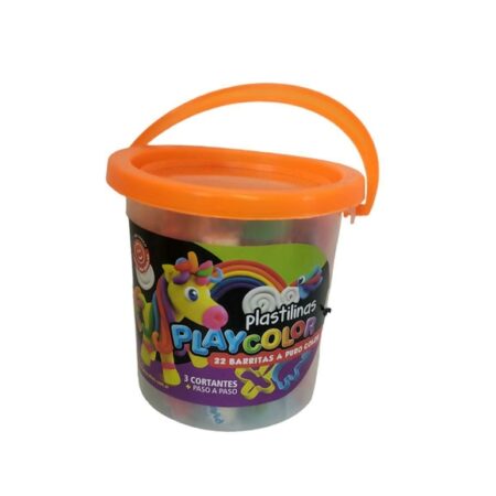 Balde Plastilinas Playcolor 22 Barritas + Cortantes