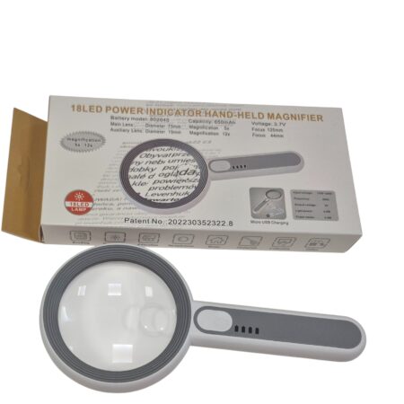 Lupa 75mm Con Luz Led 4 Intensidades Cable USB
