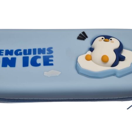 Cartuchera De Silicona Pinguino CELESTE