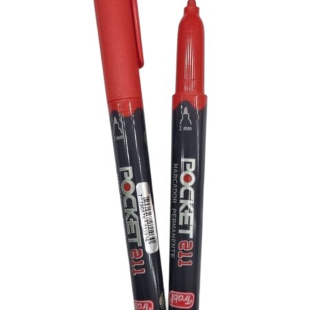 Marcador Trabi Indeleble Punta Mediana Pocket 211 x1 Rojo