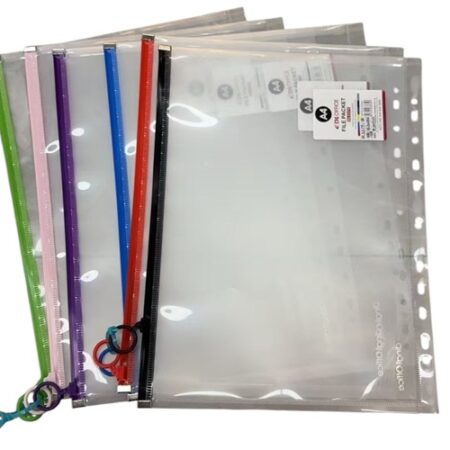 Carpeta Sobre Con Cierre Deslizante y Perforaciones A4