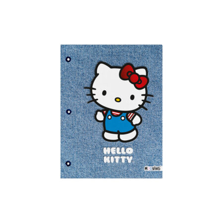 Carpeta Mooving Escolar C/ Cordon Dos Tapas Nº3 HELLO KITTY AZUL