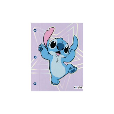 Carpeta Mooving Escolar C/ Cordon Dos Tapas Nº3 STITCH LILA